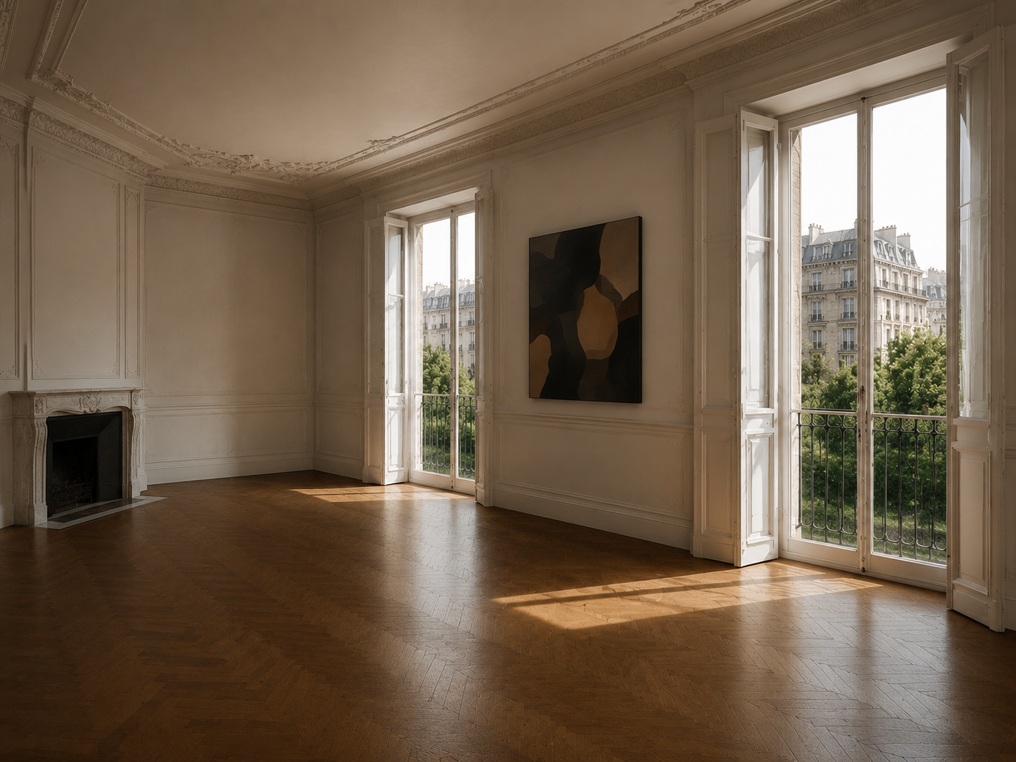 The historic Milanese apartment before the contemporary insertion
