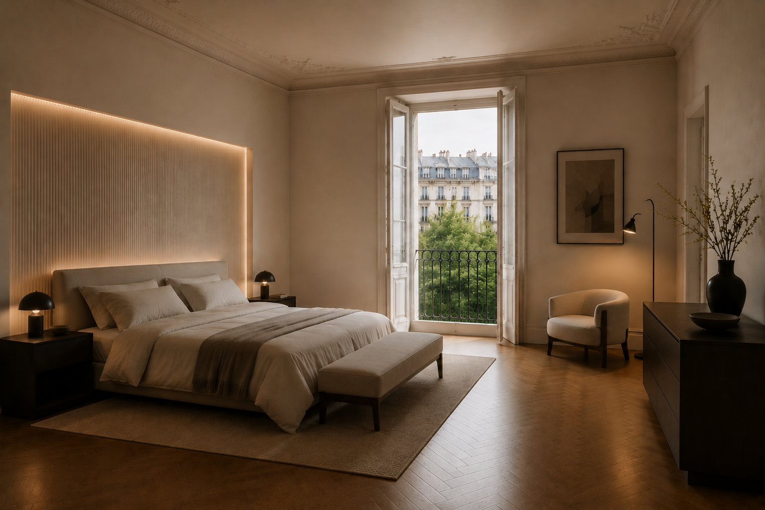 Quiet private room with a lighter architectural intervention